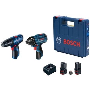 COMBO PARAFUSADEIRA/FURADEIRA 12V IMPACTO  + 2BTA 2.0AH + MALETA PLAST - BOSCH 06019G81E3