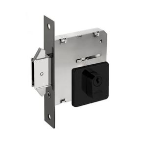 FECHADURA AROUCA PORTA DE CORRER BICO DUPLO EXT - INOX PRETA - 1006