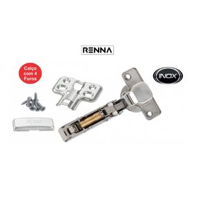 DOBRADIÇA RENNA EXTRA ALTA INOX CLICK SLOW COMPLETA - 36501153